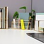Mind Reader 4-Compartment Glass Desktop Organizer, Gold (3GORG-GLD)~#|#~80CBBEA3-EB69-43E3-91828F2818550A78_sc7