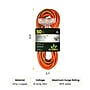 GoGreen Power 50' Indoor/Outdoor Extension Cord, 3-Outlet, 14 AWG, Orange (GG-15150)~#|#~80F0A975-5593-4E90-9CA4081B8C129856_sc7