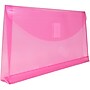 JAM Paper Premium Plastic Filing Envelope with Hook & Loop Closure, 5 1/4" x 10", Fuchsia Pink, 3/Pack (921V1FUX3)~#|#~827A393D-1A3D-4F83-BF5427FD52BAD46B_sc7