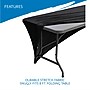 Iceberg 96"L x 30"W Stretch-Fabric Table Cover, Black (16531)~#|#~82AC3B64-5F85-4095-B74E8E78066DAC9B_sc7