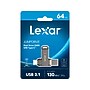 Lexar JumpDrive D400 Dual 64GB USB 3.1 Flash Drive, Titanium (LJDD400-64G-BNU)~#|#~82C23FC4-BE0F-4BE9-860E3F2BEA4DF12A_sc7