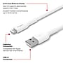 Staples TECH Lightning to USB-A Charging Cable, 3.3 ft, White, Fast Charge/Data Sync Cable, 2-Pack~#|#~83283F32-ADB2-416B-913E2E3606469D4E_sc7