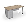 MooreCo 60"W Avid Modular Single Pedestal Instructor Desk, Buka Bark (91774-7982-7982)~#|#~83514887-F7B8-41B2-85F7A34A8347E213_sc7