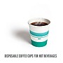 Perk 10 Oz Paper Hot Cups, 500 Count Bulk Disposable Coffee Cups for Hot Beverages, White/Teal~#|#~83734AC5-EDC3-4299-97C137017EA0A155_sc7