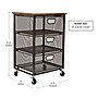 Mind Reader 3-Drawer Rolling Storage Organizer Cart with Wheels, Black (3TMESHC-BLK)~#|#~837E37EA-4168-40D4-A5583CEF7E080A1E_sc7
