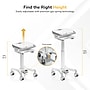 Mount-It! MedHub Height-Adjustable Mobile Medical Cart Workstation with Power Strip and Locking Casters, White & Grey (MI-16036)~#|#~838E6457-E096-465C-B8BA717A3772A758_sc7