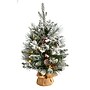 Nearly Natural 2 ft. Flocked Pre-Lit Artificial Christmas Tree, 30 Lights, Green (T2006)~#|#~847E848B-182D-4BE8-B33FDE2E13C6FB39_sc7