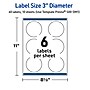 Avery Laser/Inkjet Circle Multipurpose Labels, 3" Dia., White, 60/Pack (S00-DM1)~#|#~84A0BA2A-A5C9-4344-8094DBCCBF7E2445_sc7