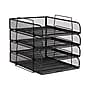 Mind Reader Metal Front Loading Stackable Letter Tray, Letter/Legal Size, Black (BSTACK4-PNK)~#|#~85015139-003C-43F0-ACE66ECF640BE615_sc7