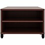 Lorell 24"W x 24"D Laminate Square Reception Table with Storage, Mahogany (LLR69200)~#|#~85221A0C-E227-403D-87EC69F4C8DAD841_sc7