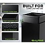 Alpine Industries Steel Recycling and Trash Can Set with Square and Mixed Lid, 29 Gallon, Black/Blue, 2/Pack (ALP4450-BLK-KIT4)~#|#~85253593-D8F6-4033-870DF0EB5804BB4B_sc7