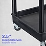 Luxor ENDURA 2-Shelf Utility Cart, Black (STC11-B)~#|#~853B407C-9419-44DC-A531AD5E12643703_sc7