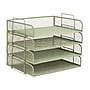 Staples Metal Mesh Side Loading Stackable Letter Tray, Letter Size, Sage Green, 4/Pack (ST63843)~#|#~85526D8A-47D1-4B87-AF31302CC55E97C0_sc7