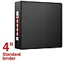 Staples 4" 3-Ring Non-View Binder, D-Ring, Black (55359/26321)~#|#~855E5792-9D81-4896-B78FD4CADC3232B0_sc7