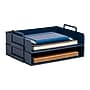 Staples Plastic Side Loading Stackable Letter Tray, Letter Size, Navy Blue, 2/Pack (ST63886)~#|#~86155247-AFA3-47E4-8098A0556CEE8221_sc7