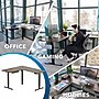 Mount-It! 63"W Electric L-Shaped Corner Adjustable Standing Desk, Rustic Brown/Black (MI-15010)~#|#~861FF4B7-DCA7-401B-ACC4D3B956359F7C_sc7