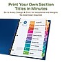 Avery Ready Index Table of Contents EcoFriendly Paper Dividers, 1-10 Tabs, Multicolor, 3 Sets/Pack (11082)~#|#~86678EDB-442D-4242-80082364DC527A5A_sc7