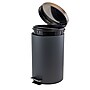 Elama Aluminum Step Trash Can with Hinged Lid, 3 Gallon, Gray (937111716M)~#|#~86A83F8C-320D-41AA-A8E45CB61AD303AE_sc7