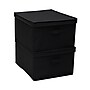 Household Essentials Extra Large Stackable Folding Fabric Storage Bin, 10" x 16"x 19", 52.64 Qt., Black, 2/Pack (7615-1)~#|#~86D036AF-34BC-4FE9-899FA3EB597E9124_sc7