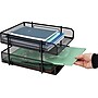 Mind Reader 2-Tier Stackable Paper Desk Tray, Metal Mesh, Black, 2/Set (2CSTACK2-BLK)~#|#~86E09FDD-92BB-4FF1-9D2C397A40F08259_sc7