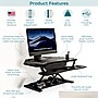 VersaDesk PowerPro 36"W Electric Adjustable Standing Corner Desk Converter, Black (VT77136330101)~#|#~86F47023-9196-4EF1-978C90AC7DDE7B32_sc7