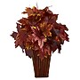 Nearly Natural 19" Autumn Maple Leaf Artificial Plant in Decorative Planter (P1548-BG)~#|#~875A2AA7-78F4-4406-A589DF6833FCA4D5_sc7