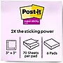 Post-it Super Sticky Notes, 3" x 3", Wanderlust Pastels Collection, 70 Sheets/Pad, 6 Pads/Pack (6546SSNRP)~#|#~876B0F56-382B-4322-A0E6EE55549D029D_sc7