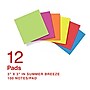 Staples Ultra Sticky Notes, 3" x 3", Summer Breeze Collection, 100 Sheets/Pad, 12 Pads/Pack (ST62881)~#|#~87A02FCC-4DD9-408D-82122423939F1930_sc7