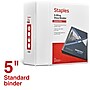 Staples 5" 3-Ring View Binder, D-Ring, White (55416/26360)~#|#~881F7CFA-56F1-4054-926533CB7EBA2FB6_sc7