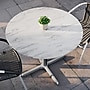 Flash Furniture TopGuard 36" Round Wood Dining Table with X-Base, White Faux Marble/Silver Base (STRD36WMAT3030S)~#|#~8844D4A2-9142-4A9B-9AD710CD3DCE08ED_sc7