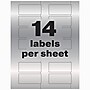 Avery Metallic Laser Asset Tag Labels, 1-1/4" x 2-3/4", Silver, 14 Labels/Sheet, 8 Sheets/Pack, 112 Asset Tags/Pack (61528)~#|#~8887ED44-4193-4E47-91995C2662D9DC51_sc7