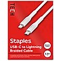 Staples TECH Lightning to USB-C Charging Cable, 3.3 ft., White (ST62332)~#|#~88926A6E-D716-449A-AADD47E16053191C_sc7