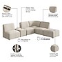 Bush Business Furniture Assemble L Shaped Sectional with Power/USB, Oat Fabric (ASM005OTF)~#|#~88B3A841-7392-4854-89335A7C70057C78_sc7