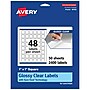 Avery Laser/Inkjet Square Glossy Labels, 1" x 1", Clear, 2400 Labels/Box (94103)~#|#~88CC3812-36EF-4D94-84DD0FABBDD7464D_sc7
