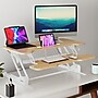 Mount-It! 38"W Manual Rectangular Adjustable Standing Desk Converter, Maple Woodgrain (MI-15007)~#|#~88E25CAC-7306-413B-A0F6C6FE65D17B5D_sc7