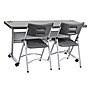 National Public Seating BPFT Series 24"W x 60"D Foldable Rectangular Training Table, Plastic, With Wheels, Charcoal~#|#~88EE3F6A-0A62-4F7F-803C009733D83E4B_sc7