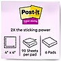 Post-it Recycled Super Sticky Notes, 4" x 4", Wanderlust Pastels Collection, Lined, 90 Sheet/Pad, 6 Pads/Pack (6756SSNRP)~#|#~89132E8E-8CE4-4FEB-8968E36F916E5964_sc7