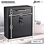 AdirOffice Steel Wall Mounted Drop Box Indoor/Outdoor Mailbox, Black (631-05-BLK)~#|#~895D6098-71A9-44B7-B99DDE74B31F3E71_sc7
