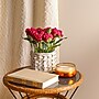 National Tree Company 10" Red Peony Flower Bouquet in White Basket (MT81-06126GRD-1)~#|#~896433D7-CB9C-4424-A50FD74423A94401_sc7