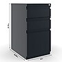 Staples 3-Drawer Vertical File Cabinet, Locking, Letter, Black, 19.88"D (24874D)~#|#~899EEEBF-2A88-4FAD-9C95CA94D0F52CAC_sc7