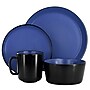 Elama Bacarra Stoneware Dinnerware Set, Black/Blue, 16 Piece~#|#~89B0A3AF-B1A8-4E76-A91B4CF10706A5AE_sc7
