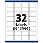 Avery Laser/Inkjet Identification Labels, 1 1/4" x 1 3/4", White, 32/Sheet, 15 Sheets/Pack (6570)~#|#~8A0A68DD-5A9D-4C56-844ED02FF407B437_sc7