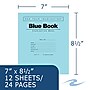 Roaring Spring Paper Products Exam 1-Subject Exam Notebook, 7" x 8.5", Wide Ruled, 12 Sheets, Blue (77513)~#|#~8AA996E5-E33A-4BC4-BAC6E0A04E290957_sc7