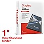 Staples 1" 3-Ring View Binder, D-Ring, White (55406/26432)~#|#~8AAEBF3E-97EE-4712-974E46C8A767EDAA_sc7