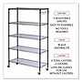 Alera® 5-Shelf Wire Shelving Kit with Casters and Shelf Liners, 48w x 18d x 72h, Black Anthracite~#|#~8AF5C65A-C5D9-4036-866D832A7C9D3CF2_sc7