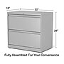 Alera 2-Drawer Mobile Lateral File Cabinet, Letter/Legal Size, Lockable, 29"H x 30"W x 19.25"D, Light Gray~#|#~8B5F9881-E46E-44FC-9162DA1AD0D7A43F_sc7