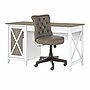 Bush Furniture Key West 54"W Computer Desk with Storage and Mid-Back Tufted Office Chair, Shiplap Gray/Pure White (KWS020G2W)~#|#~8BDE06B2-FA8C-451B-9B6A5FA4543E1535_sc7