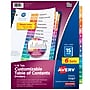 Avery Ready Index Table of Contents Paper Dividers, 1-15 Tabs, Multicolor, 6 Sets/Pack (11197)~#|#~8BEF56C1-D422-42E9-B6EB7F4B19028F6D_sc7