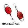 Staples Carabiner Name Badge Reels, 30" Retractable Cord Length, Metal, Red, 10/Pack (51914)~#|#~8C39CA54-74BE-4596-803405BE3F52E056_sc7