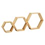 Mind Reader 3-Shelf Bamboo Mouted Honeycomb Hexagon Floating Shelves, 12" x 3.13" x 13.75" (WWALL3PC-BRN)~#|#~8C5156B6-6F74-47A8-8CD8584580539026_sc7